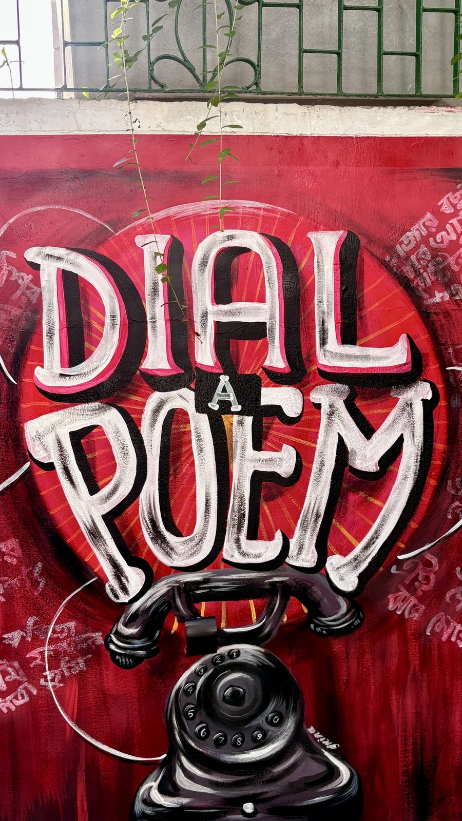 Dial-a-poem Mural in Dhaka